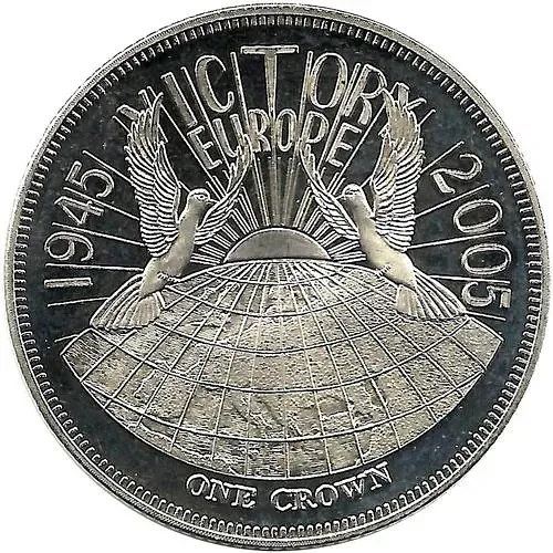 1 крона 2005, 60 лет Победы в Европе [остров Гоф / Острова Святой Елены, Вознесения и Тристан-да-Кунья]