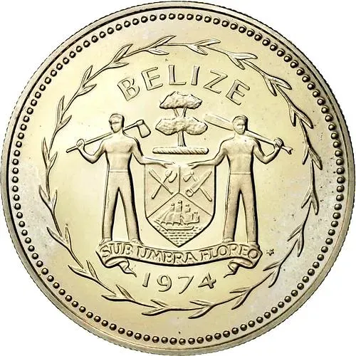 50 центов 1974, Птица. Отметка монетного двора "FM" [Белиз]