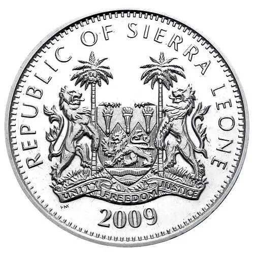 1 доллар 2009, Обезьяны - Мартышка диана [Сьерра-Леоне]