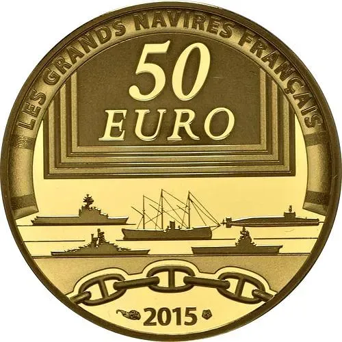 50 евро 2015, крейсер Кольбер [Франция] Proof