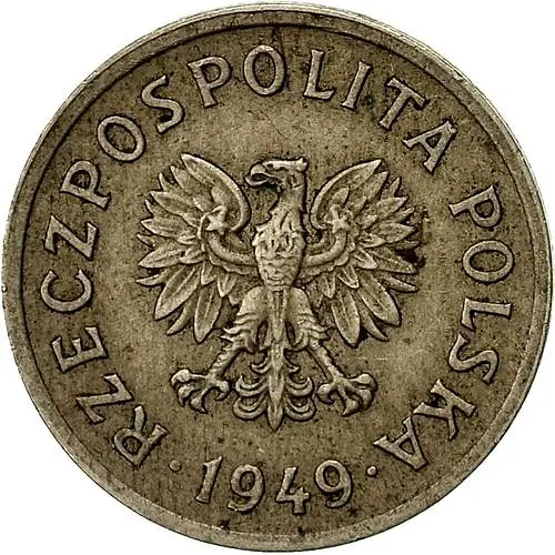 10 грошей 1949, мельхиор [Польша]