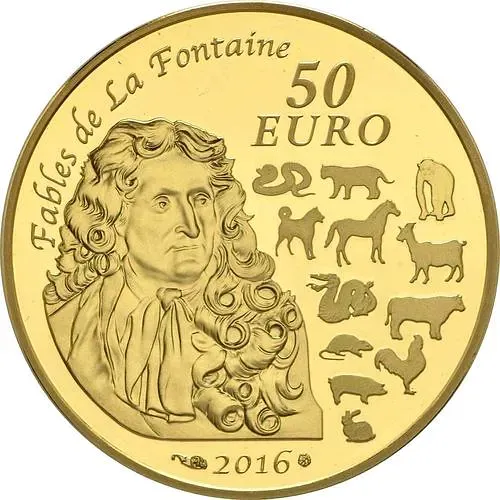 50 евро 2016, год обезьяны [Франция] Proof