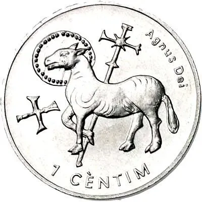 1 сантим 2002, Агнец Божий [Андорра]