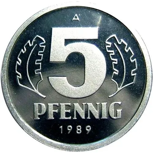5 пфеннигов 1989, А [Германия / ГДР]