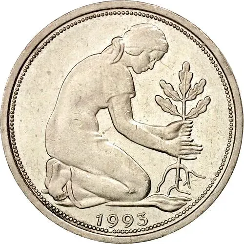 50 пфеннигов 1993, A, знак монетного двора "A" - Берлин [Германия]