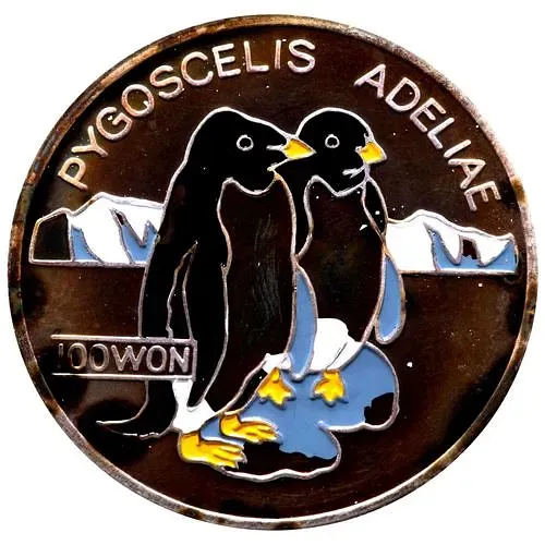 100 вон 1995, Пингвин Адели (Pygoscelis adeliae) [КНДР]