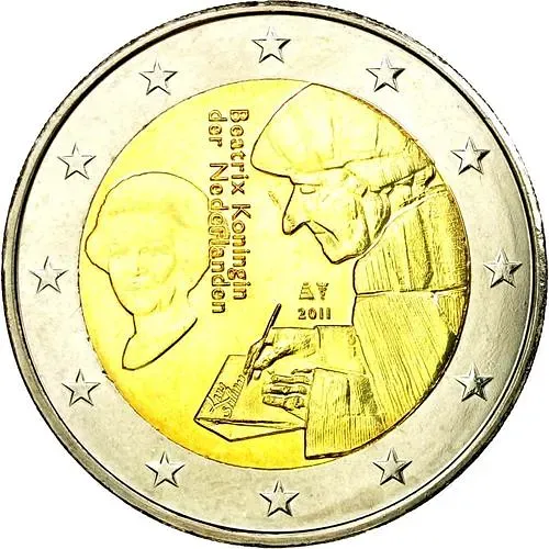 2 Euro 2011, 500th Anniversary of the Publication of Erasmus of Rotterdam's 'In Praise of Folly' [Netherlands]