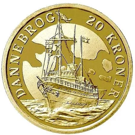 20 крон 2008, королевская яхта Dannebrog [Дания]