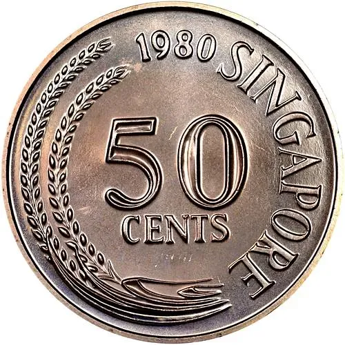 50 центов 1980, крылатка-зебра [Сингапур]