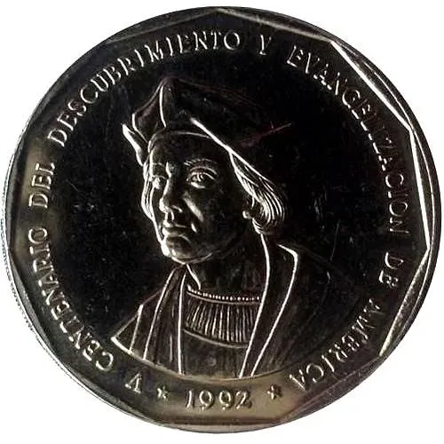 1 песо 1992, Колумб [Доминикана / Доминика]