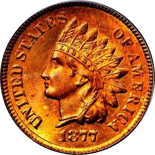 1 цент 1877, Indian Head Cent [США]