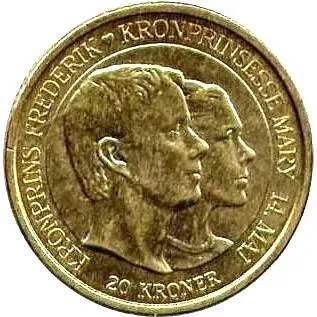 20 крон 2004, свадьба Фредерика и Дональдсон [Дания]