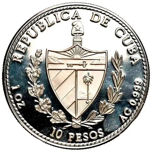 10 песо 1990, 500 лет открытию Америки. Хуан де ла Коза [Куба]