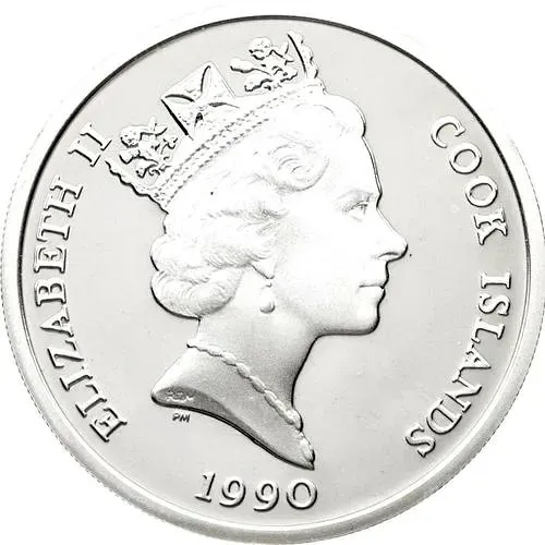 10 долларов 1990, 500 лет открытию Америки - Америго Веспуччи [Острова Кука]