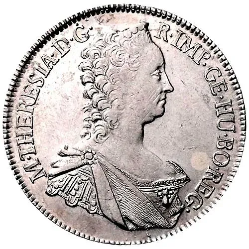 ½ талера 1758-1765, Мария Терезия - герб Австрии в центре [Австрия]