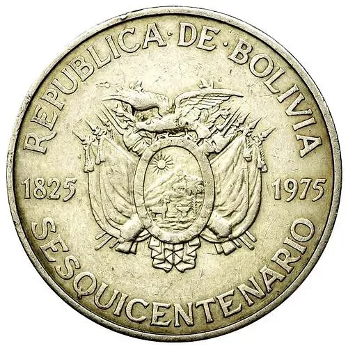 500 Pesos 1975, 150 Years of Independence [Bolivia]