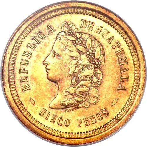 5 песо 1872-1878 [Гватемала]