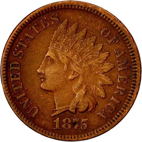 1 цент 1875, Indian Head Cent [США]