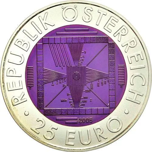25 евро 2005, Серебро/Ниобий - 50 лет телевидению [Австрия]