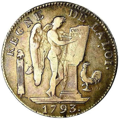 6 ливров 1793, Дата: L'AN II [Франция]