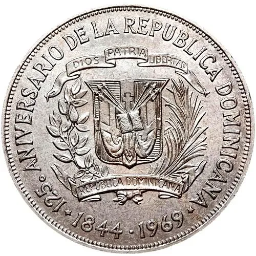 1 песо 1969, 125 лет Республике [Доминикана / Доминика]