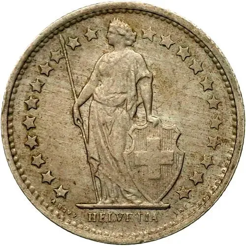 1/2 франка 1968, без отметки монетного двора [Швейцария]