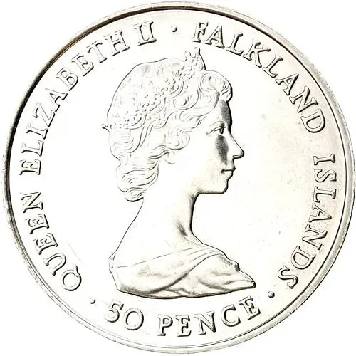 50 пенсов 1980, 80 лет со дня рождения Королевы Матери [Фолклендские острова]