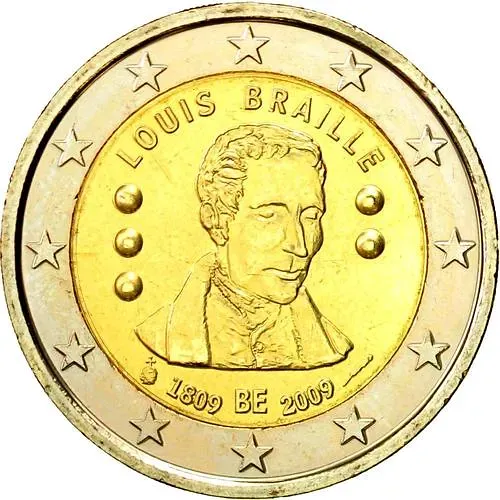 2 евро 2009, 200 лет со дня рождения Луи Брайля [Бельгия]