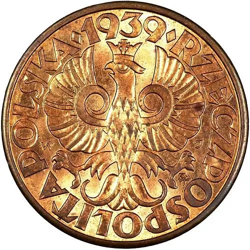 5 грошей 1939, бронза [Польша]
