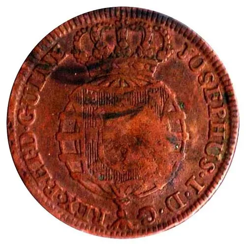 1 Macuta 1762-1770, Countermarked on ½ Macuta [Angola]