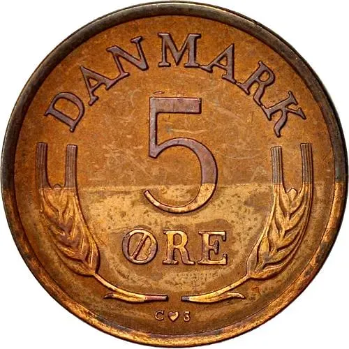 5 эре 1960, бронза [Дания]