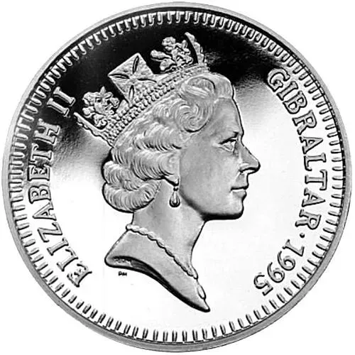 5 фунтов 1995, 50 лет Победы над Японией (VJ Day) [Гибралтар]