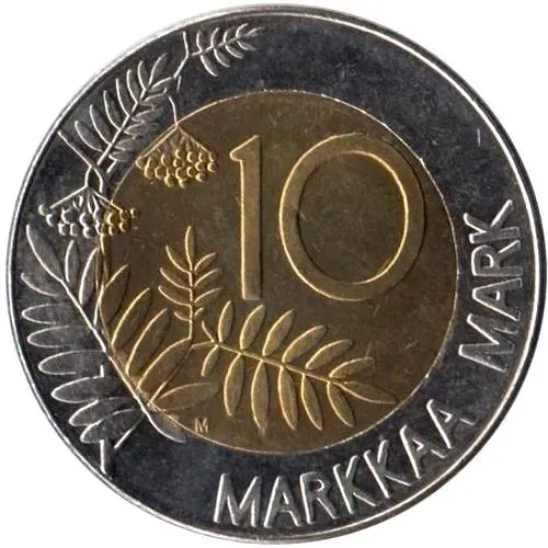 10 марок 1995, М, лебедь [Финляндия]