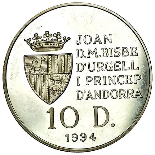 10 динеров 1994, XXVI летние Олимпийские Игры, Атланта 1996 - Велоспорт [Андорра]