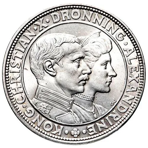 2 кроны 1923, Серебряная годовщина свадьбы [Дания]