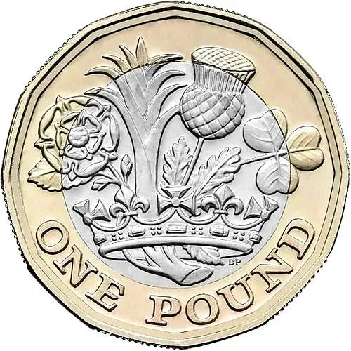 1 фунт 2016, новый (12-ти угольный), без знака [Великобритания]
