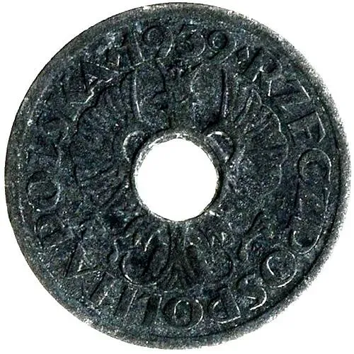 5 грошей 1939, цинк [Польша]