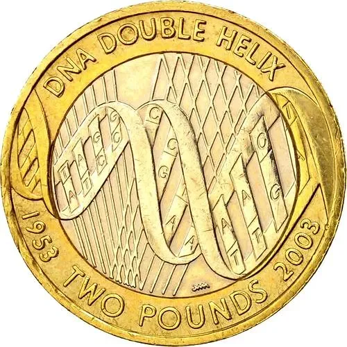 2 фунта 2003, 50 лет открытию структуры ДНК [Великобритания]