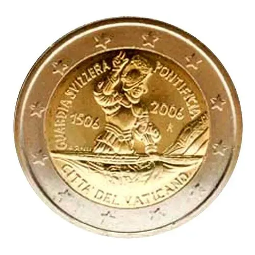 2 евро 2006, 500 лет как Швейцарская Гвардия охраняет Папу Римского [Ватикан]