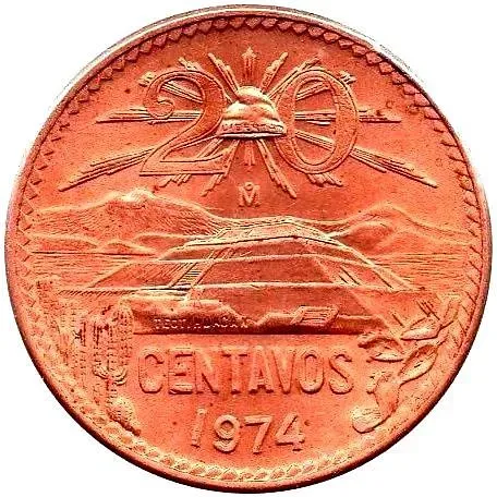 20 сентаво 1974, бронза [Мексика]