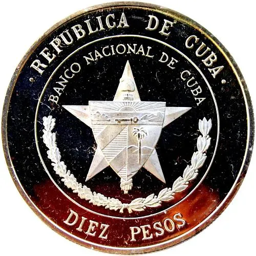 10 песо 1975, 25 лет Национальному банку Кубы [Куба]