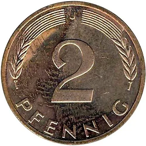 2 пфеннига 1973, J, знак монетного двора: "J" - Гамбург [Германия / ФРГ]