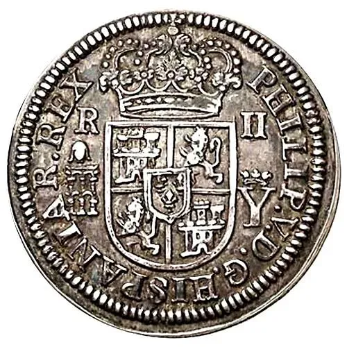 2 реала 1708, Отметка монетного двора "Акведук" - Сеговия [Испания]