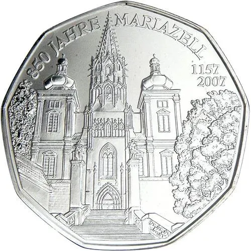 5 евро 2007, 850 лет городу Мариацелль [Австрия]
