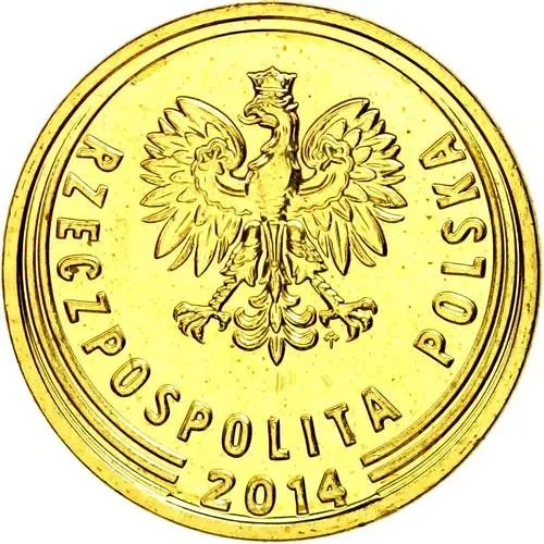 2 гроша 2014, надпись внизу [Польша]