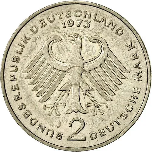 2 Marks 1973, J, Adenauer [Germany / FRG]