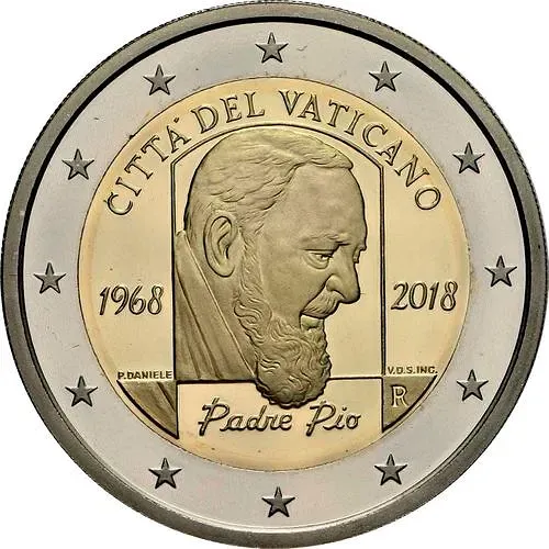 2 евро 2018, Падре Пио [Ватикан]