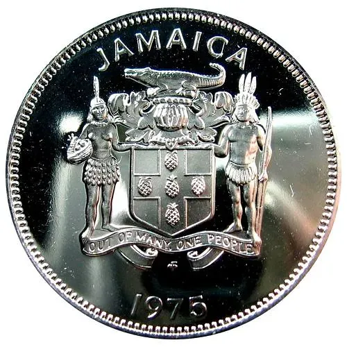 25 центов 1975, Отметка монетного двора "FM" [Ямайка] Proof
