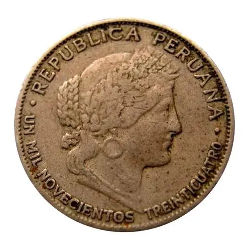 5 сентаво 1934, UN MIL NOVECIENTOS TREINTICUATRO [Перу]