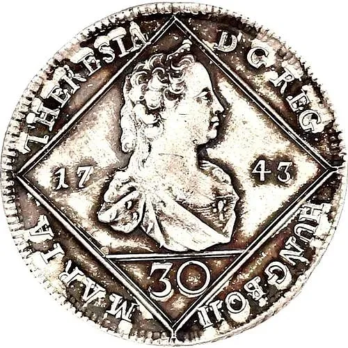 30 крейцеров 1744-1745, Герб Штирии в центре [Австрия]